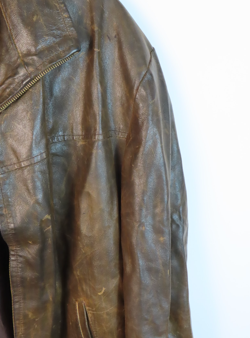 Italian Vintage Brown Leather Jacket