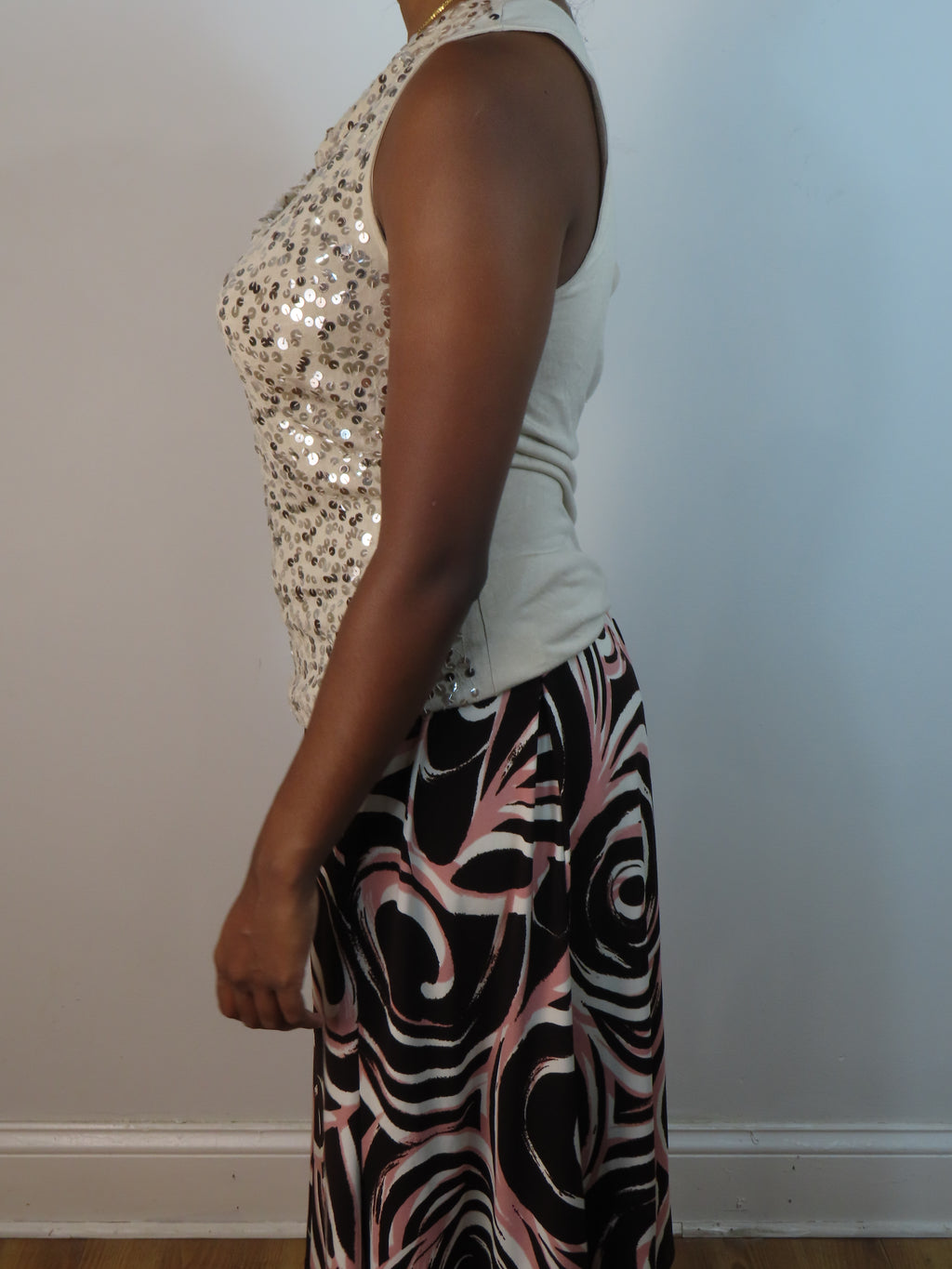 Vintage Champagne Sequin Top