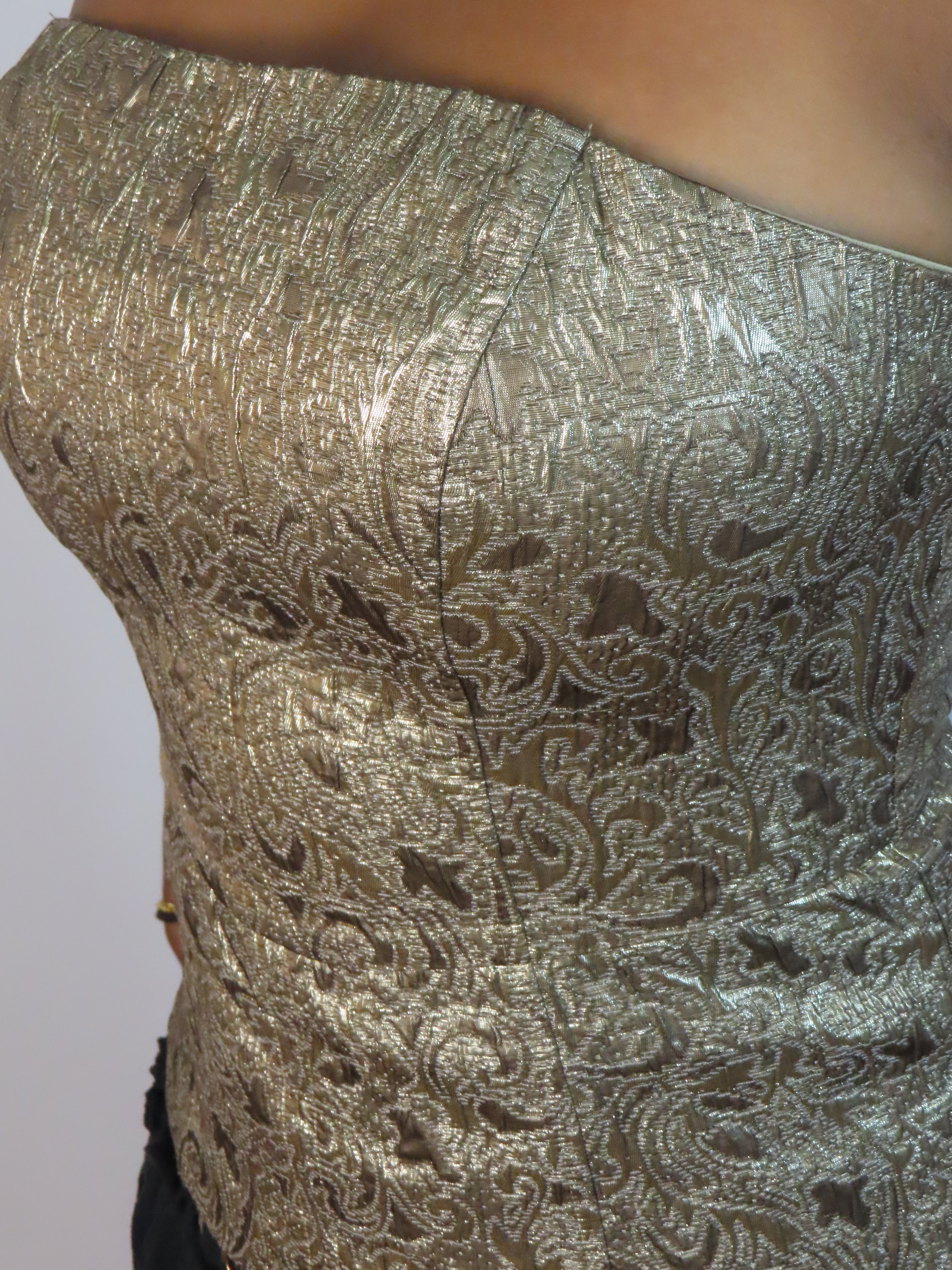 2000s Gold Detailed Corset Top