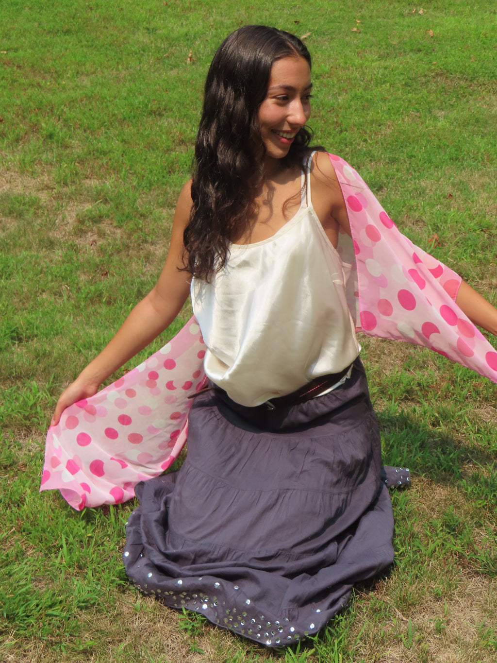 Mini Polka Dot Pink Scarf