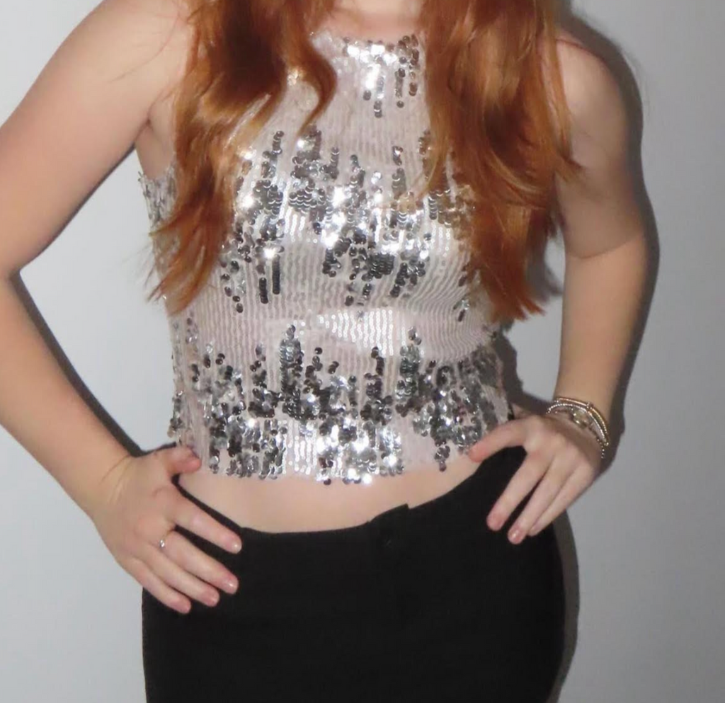 Sequin Silver Top