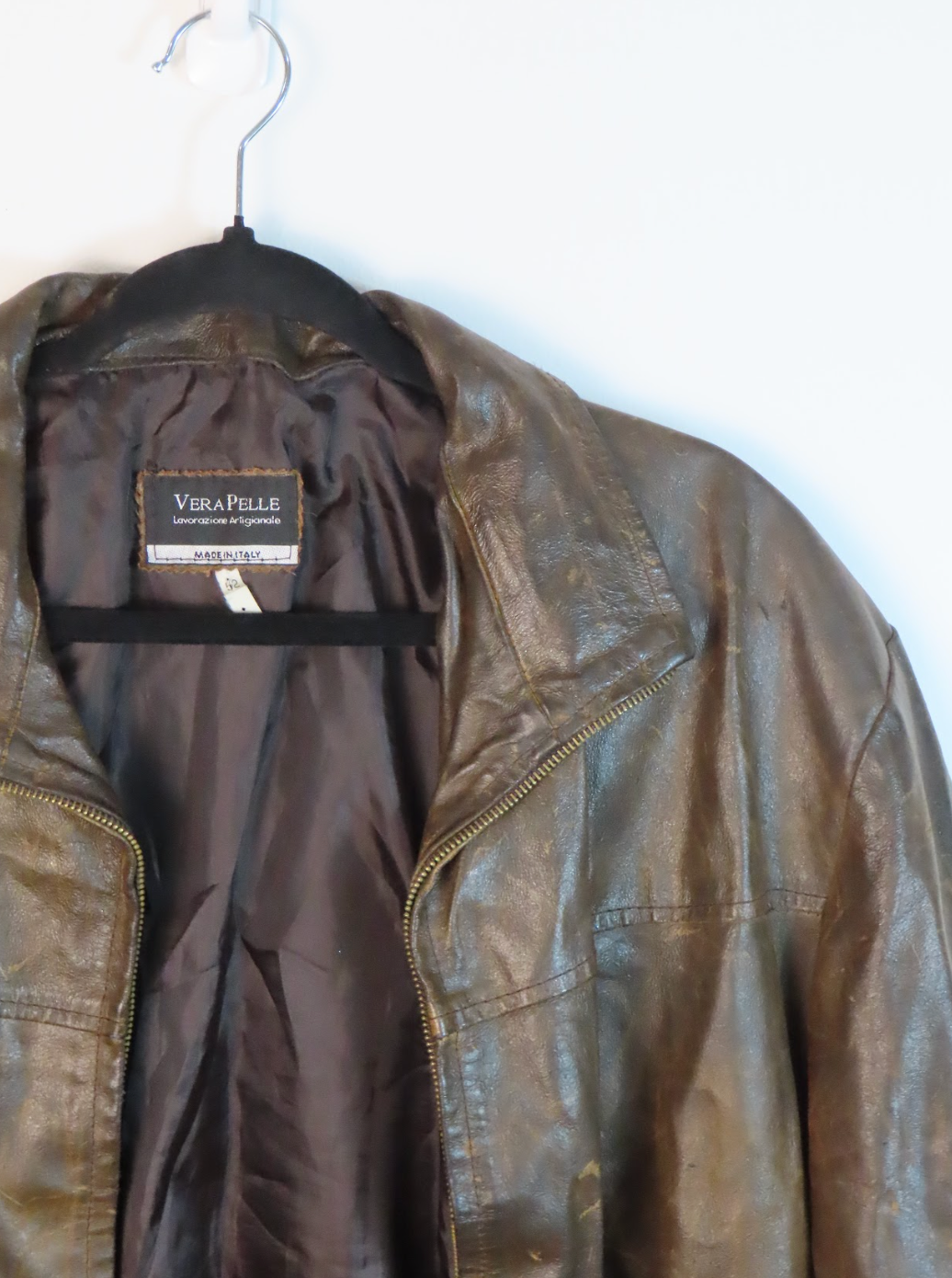 Italian Vintage Brown Leather Jacket