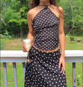 Vintage Polka Dot B&W Halter