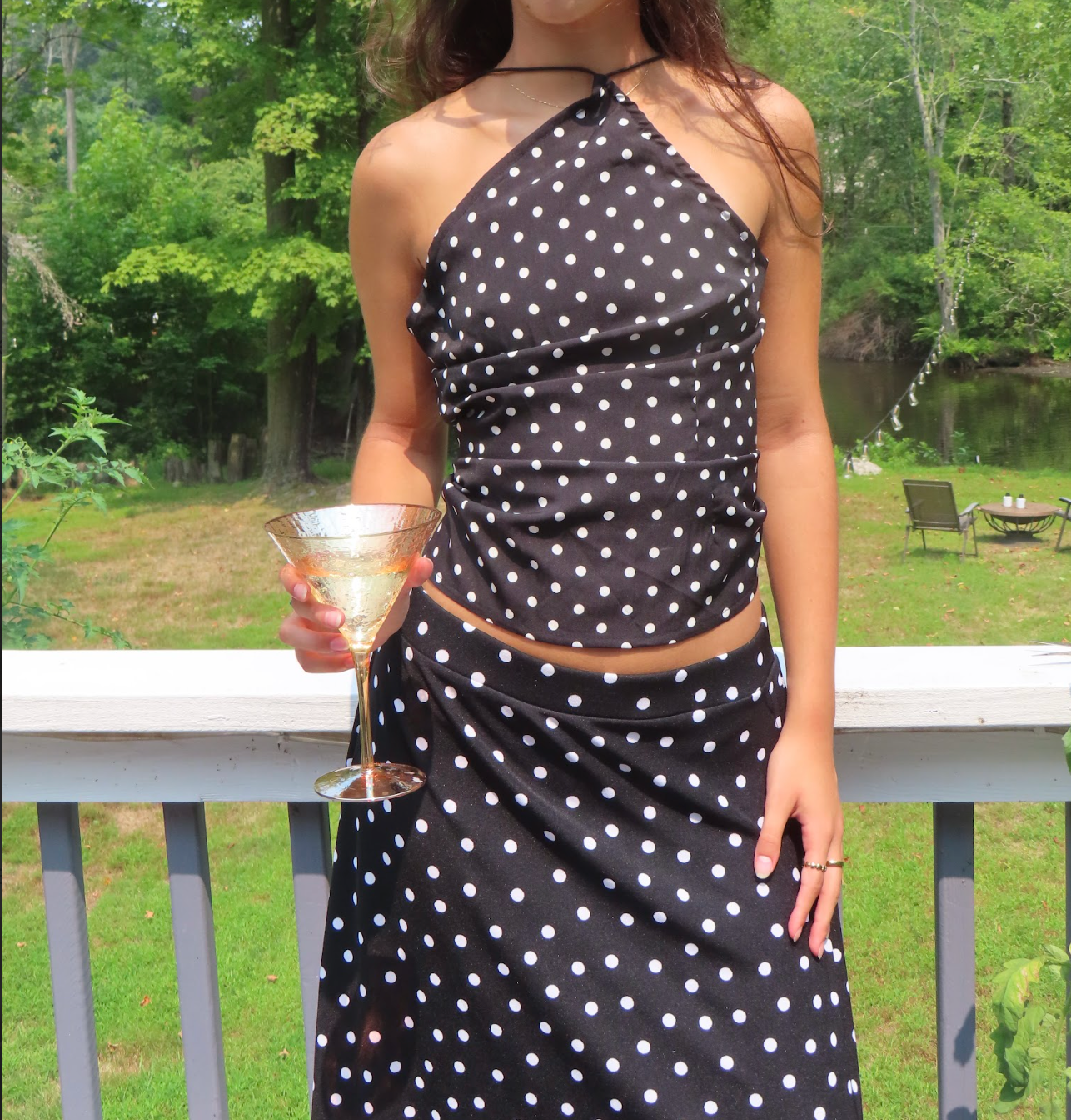Vintage Polka Dot B&W Halter