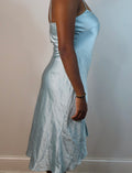 Vintage Hermes Govantes Satin Sequin Midi Dress