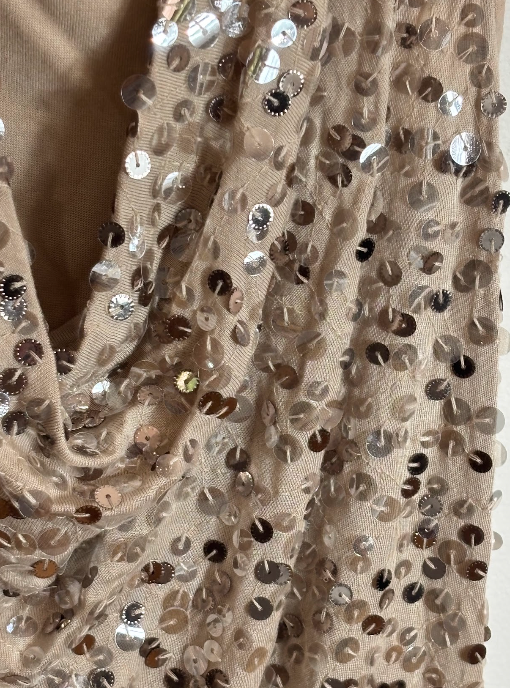 Vintage Champagne Sequin Top