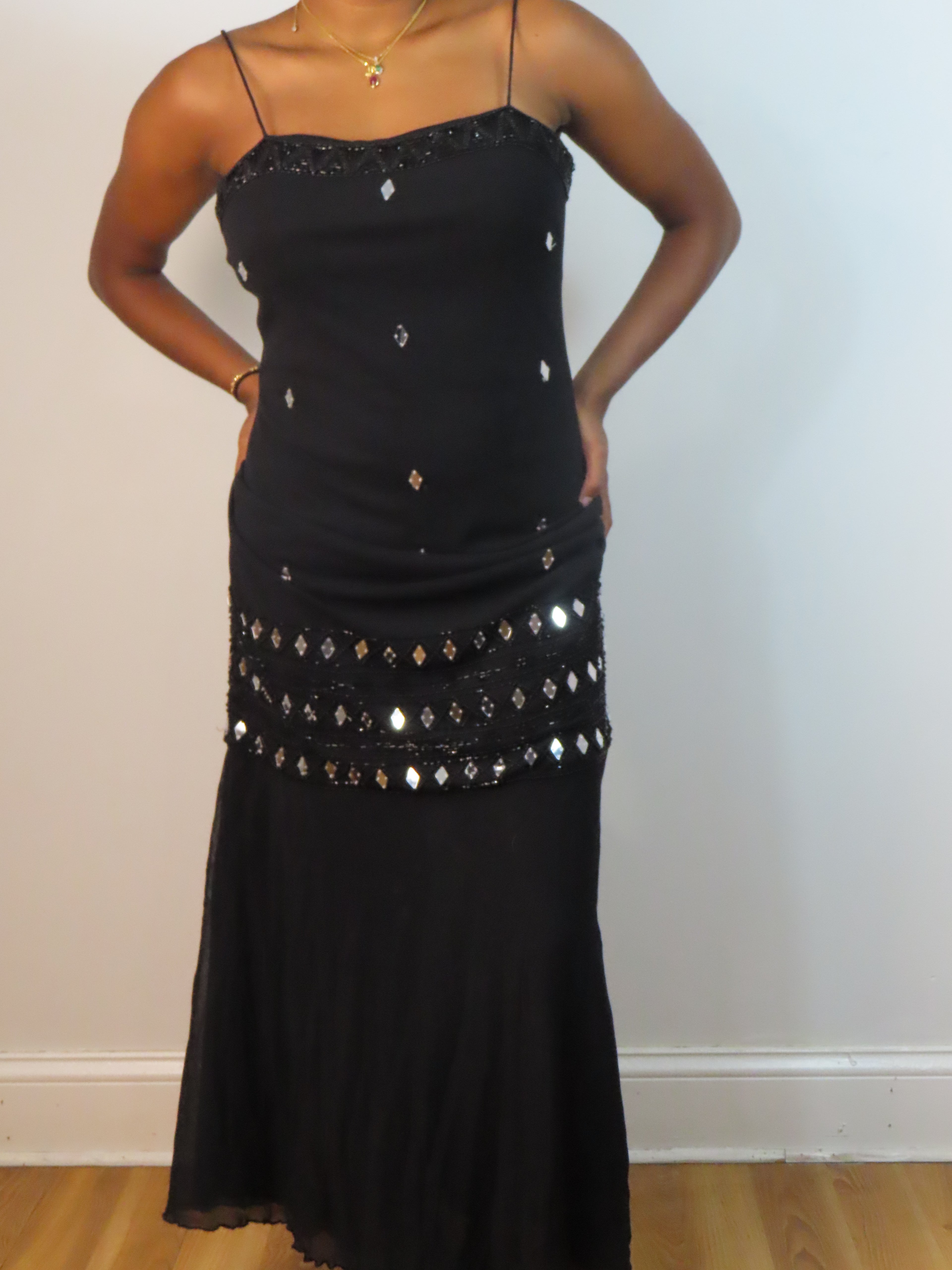 Vintage Embellished Black Gown