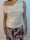 Vintage Champagne Sequin Top
