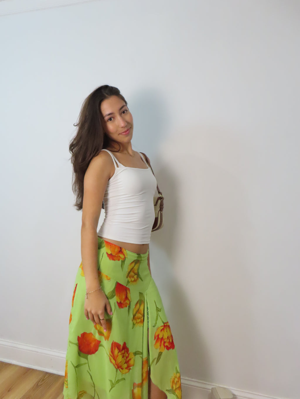 Vintage Green Floral Skirt