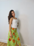 Vintage Green Floral Skirt