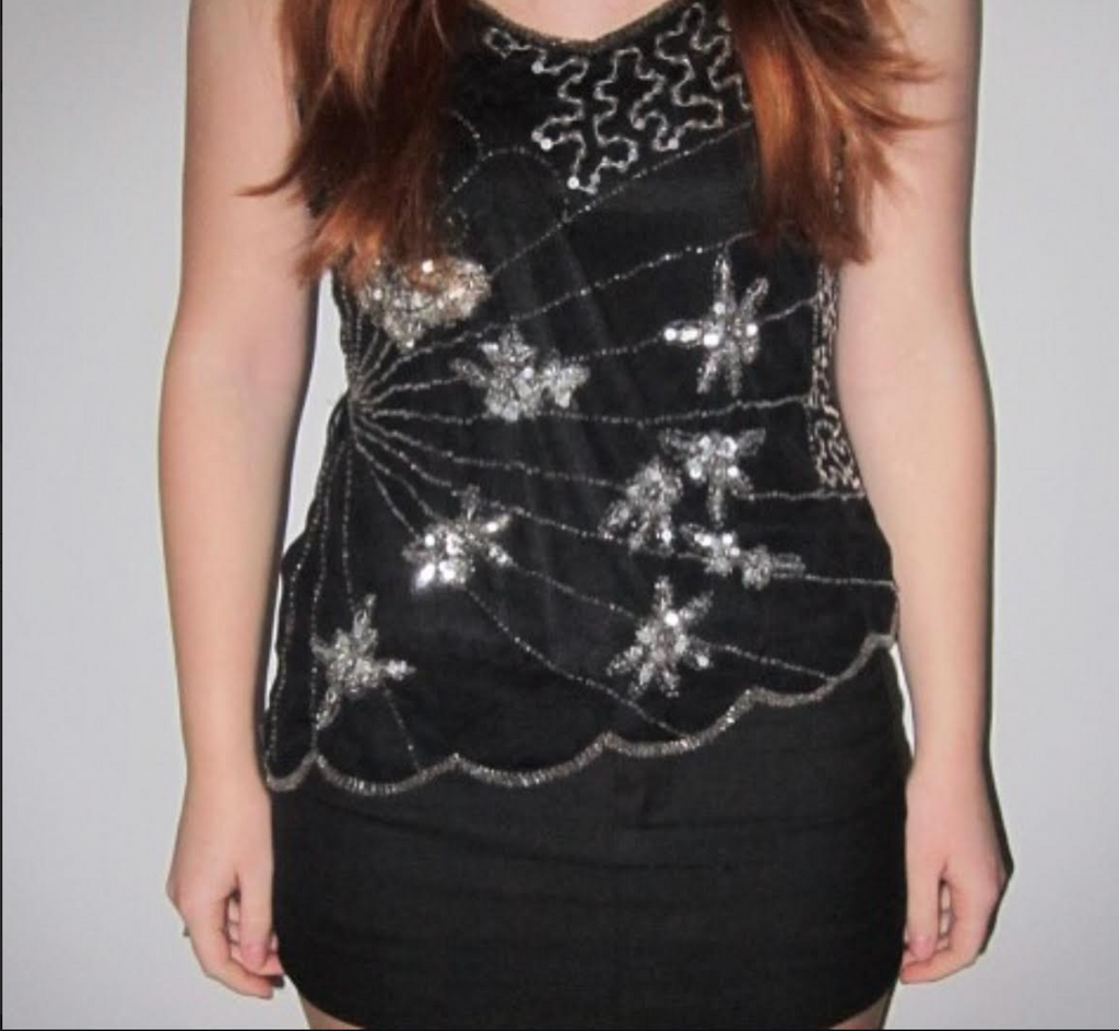 Vintage Butterfly Sequin Top