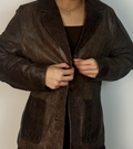 2000s Brown Leather Jacket