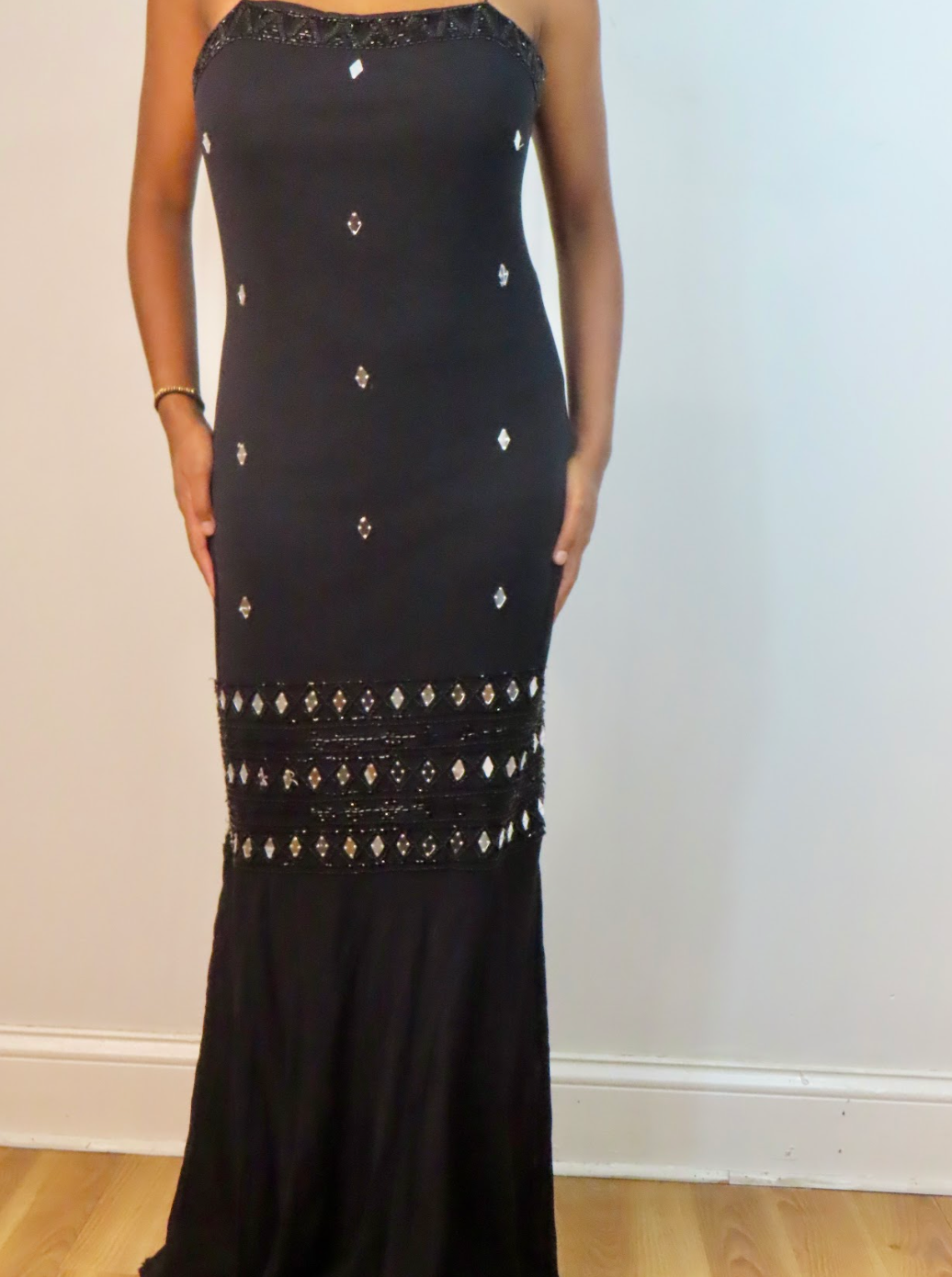 Vintage Embellished Black Gown