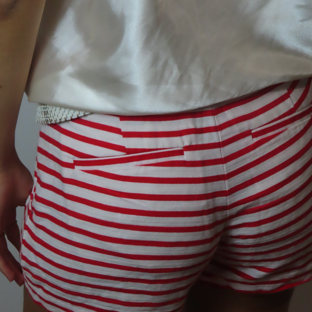 Striped Vintage Cherry & White Shorts