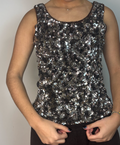 Vintage Silver Sequin Top
