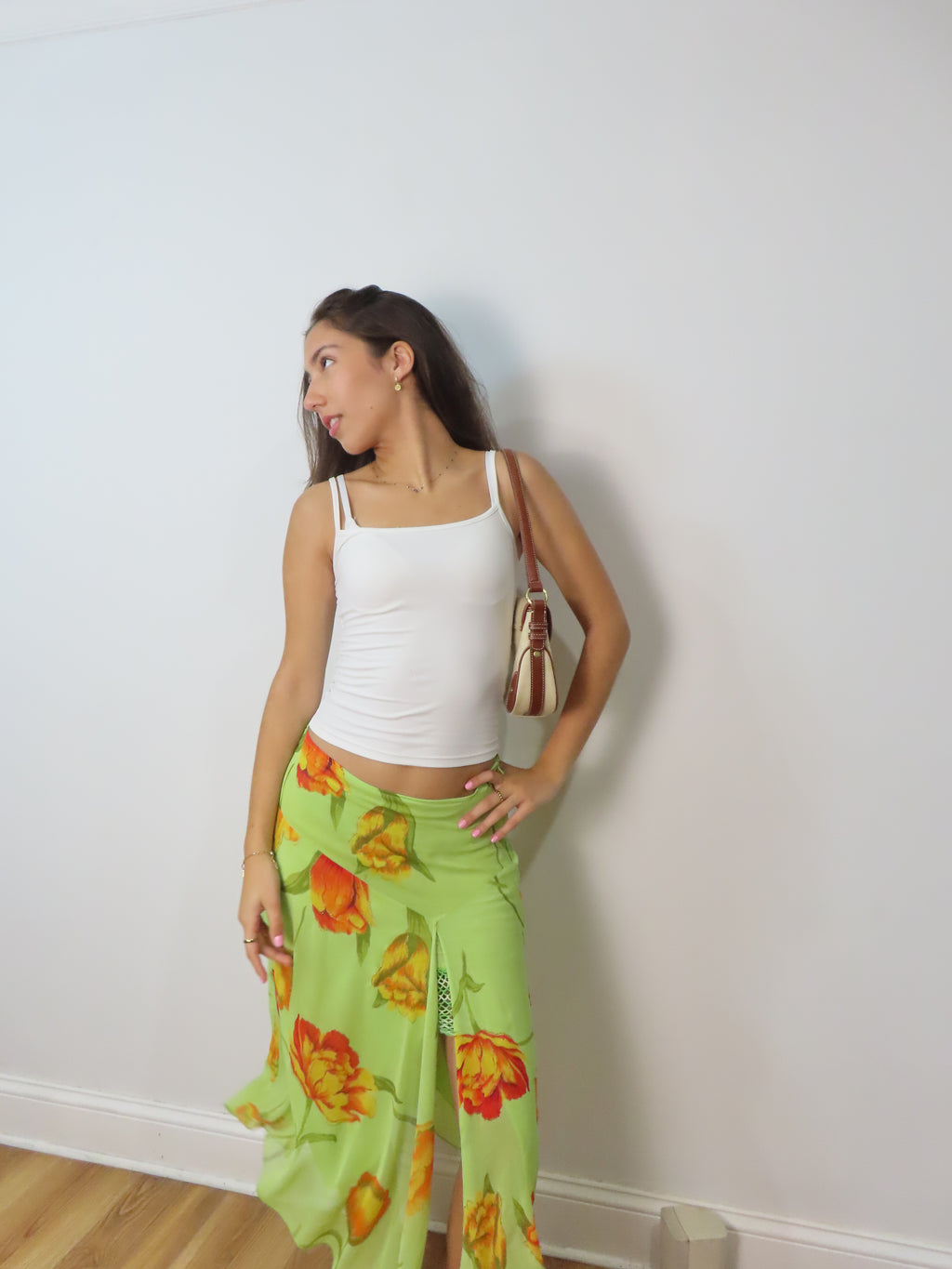 Vintage Green Floral Skirt