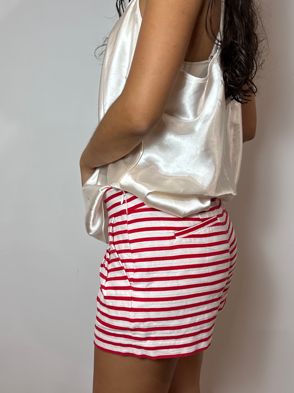 Striped Vintage Cherry & White Shorts