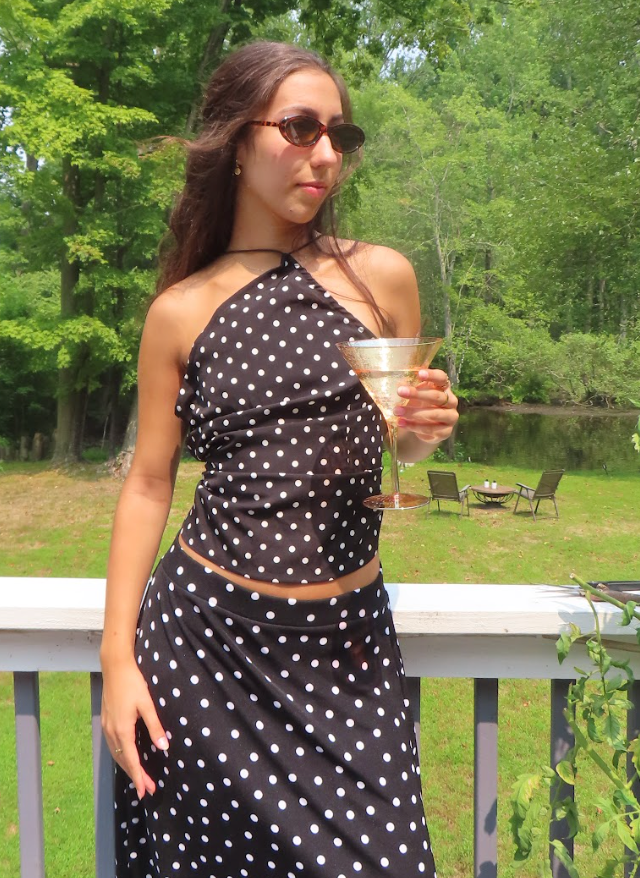 Vintage Polka Dot B&W Halter