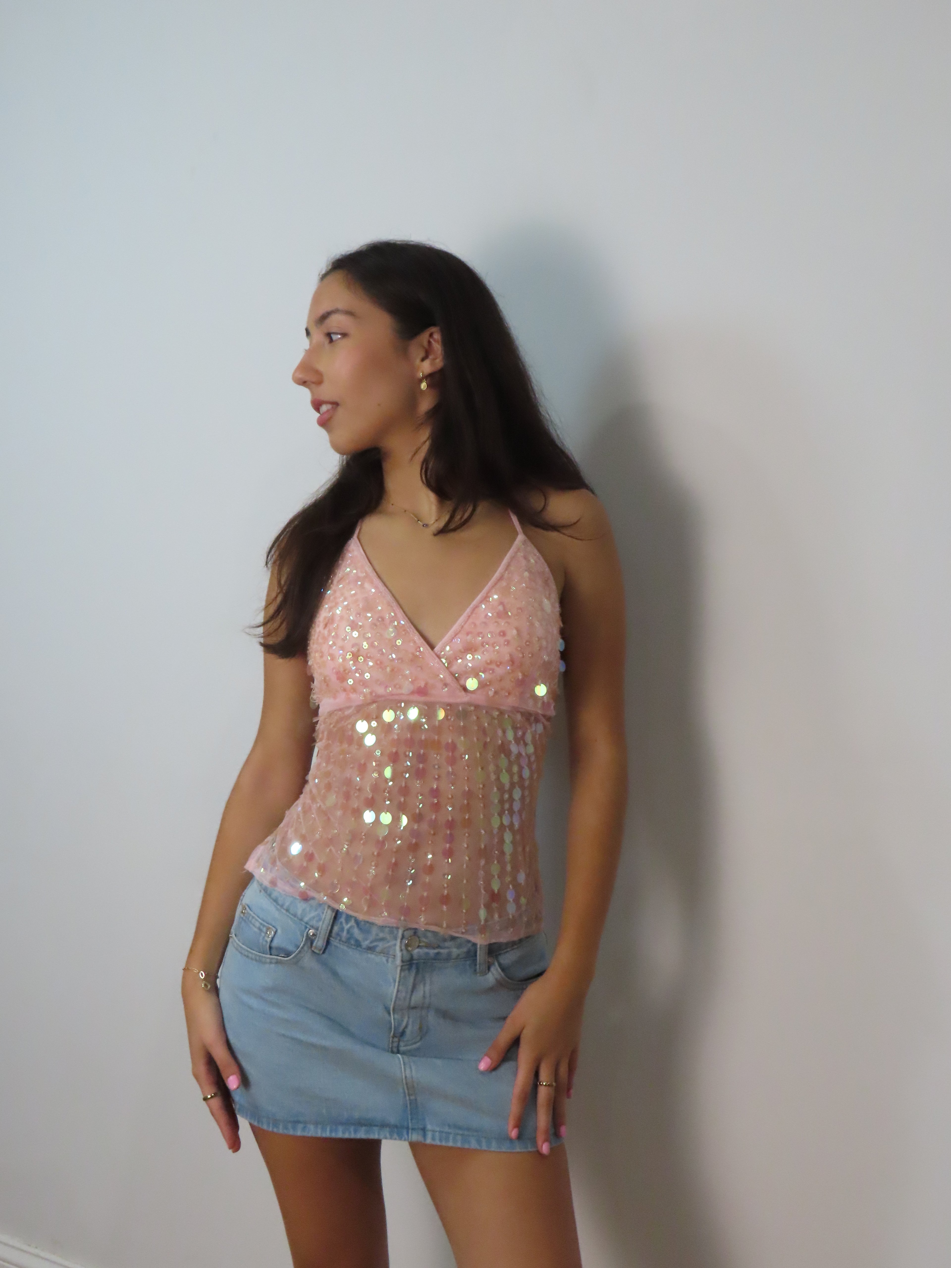 Vintage Sequin Halter Top