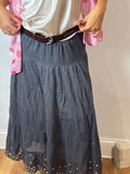 Vintage Linen Grey & Sequin Lined Skirt