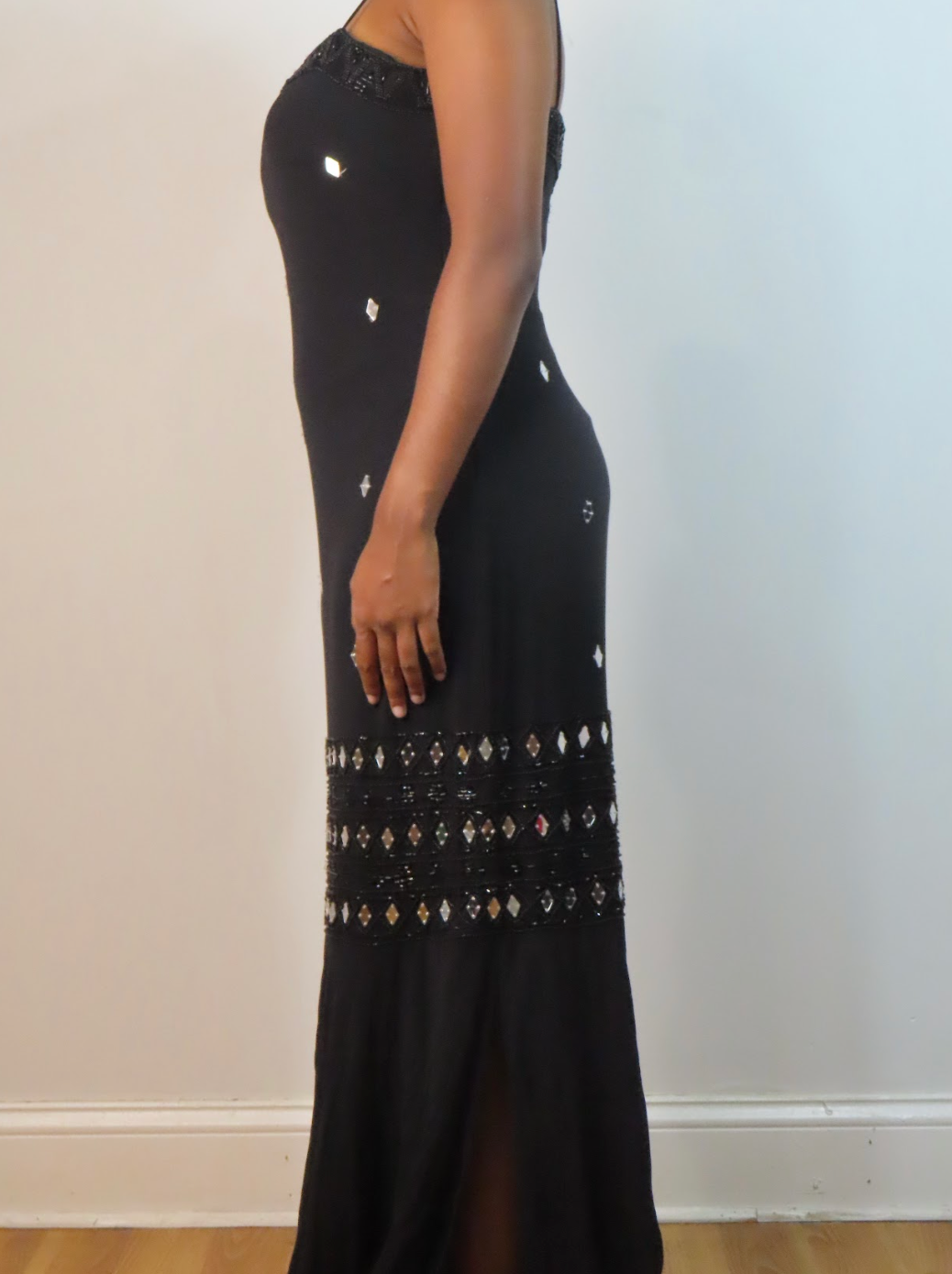 Vintage Embellished Black Gown