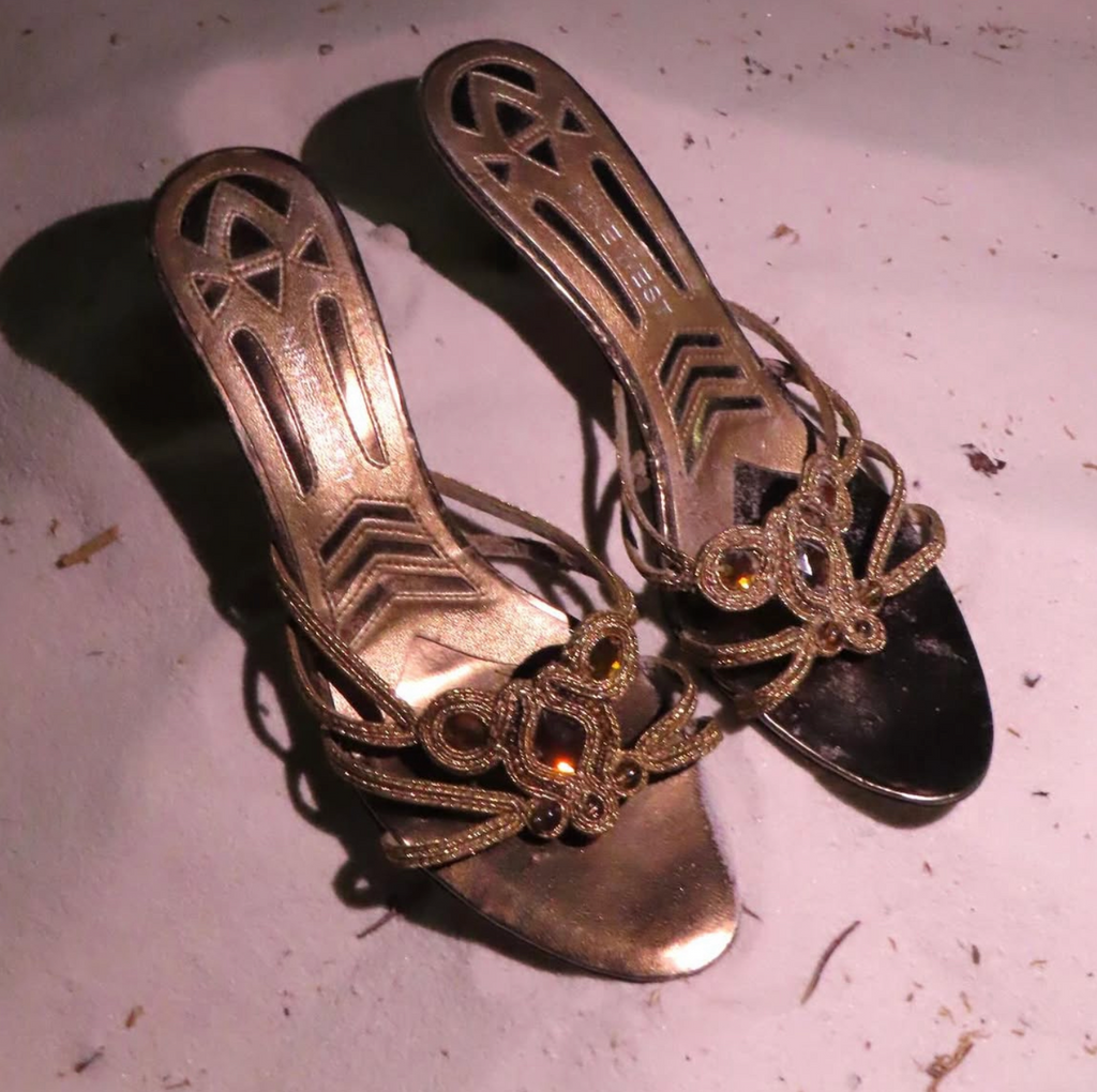 Vintage Golden Kitten Heels