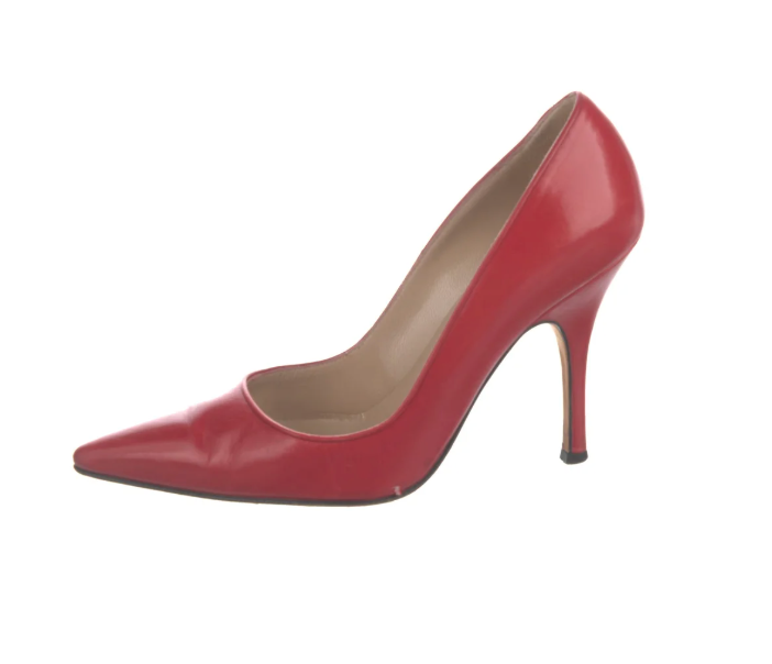 Red Manolo Blahnik Leather Pumps