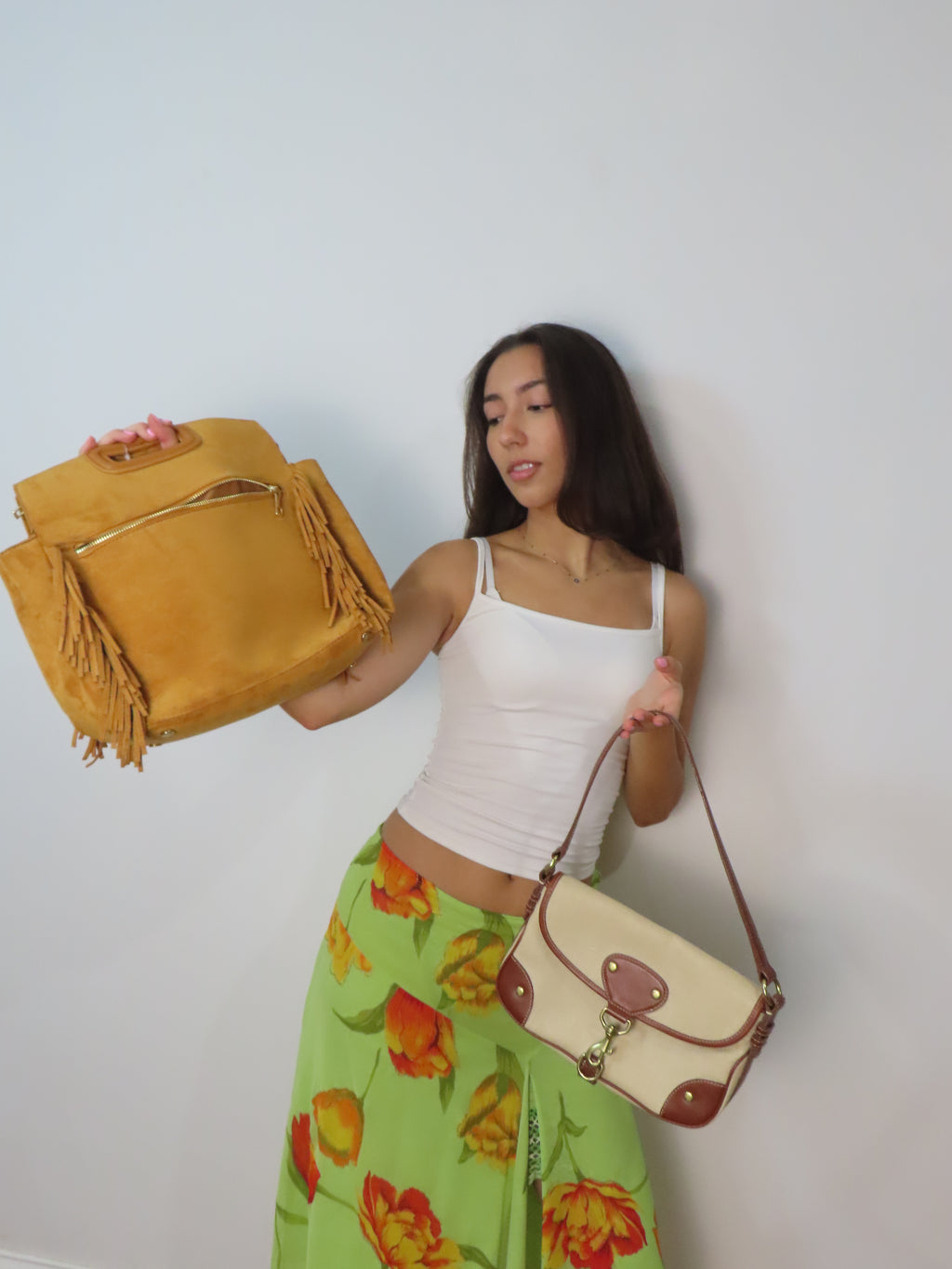 Vintage Suede Fringe Handbag